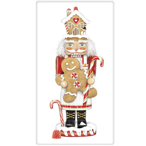 Flour Sack Kitchen Dish Towel Gingerbread Nutcracker Mary Lake - Thompson