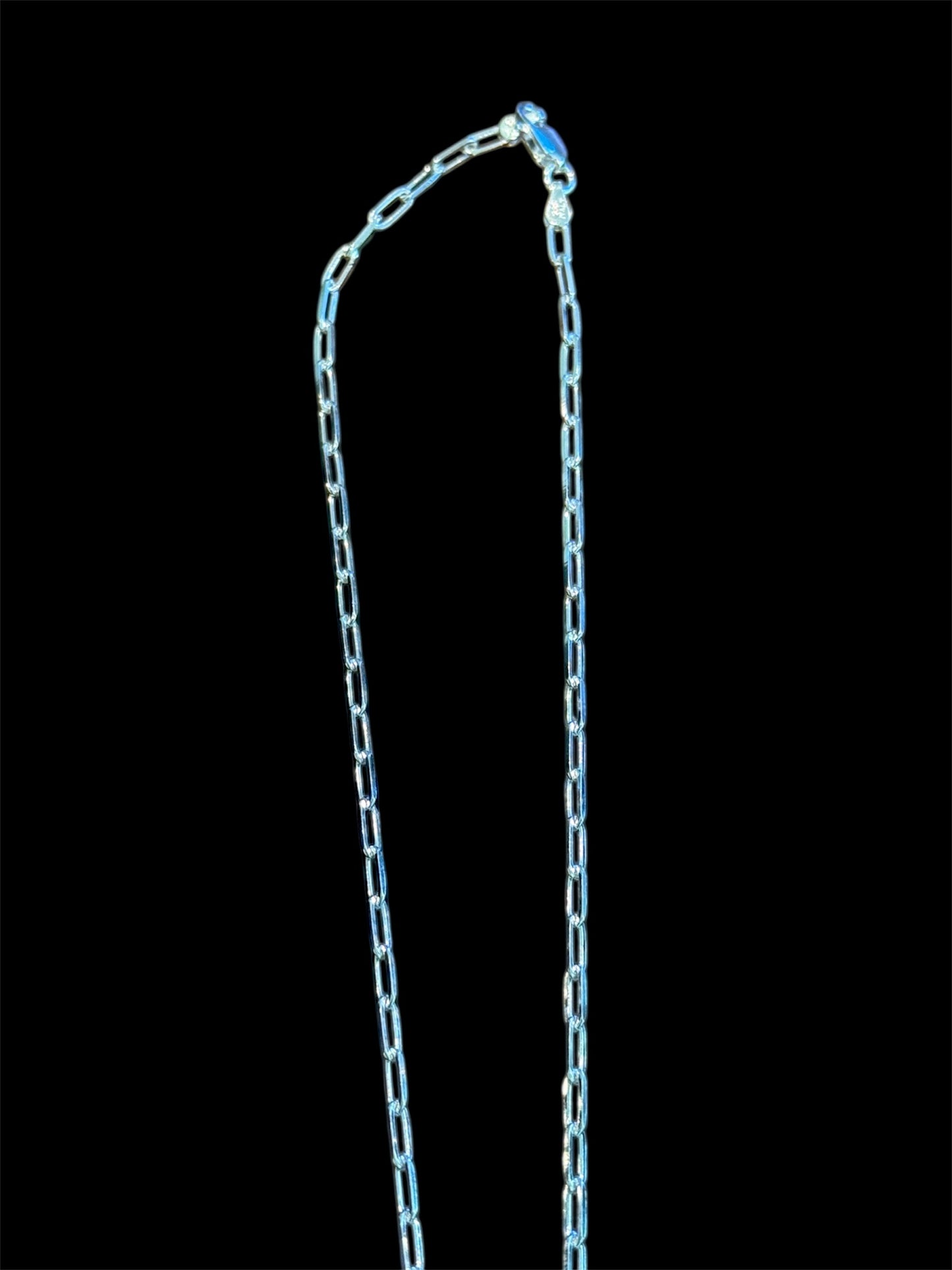 Sterling Silver Malachite Poison Pendant with 16" Paperclip Chain