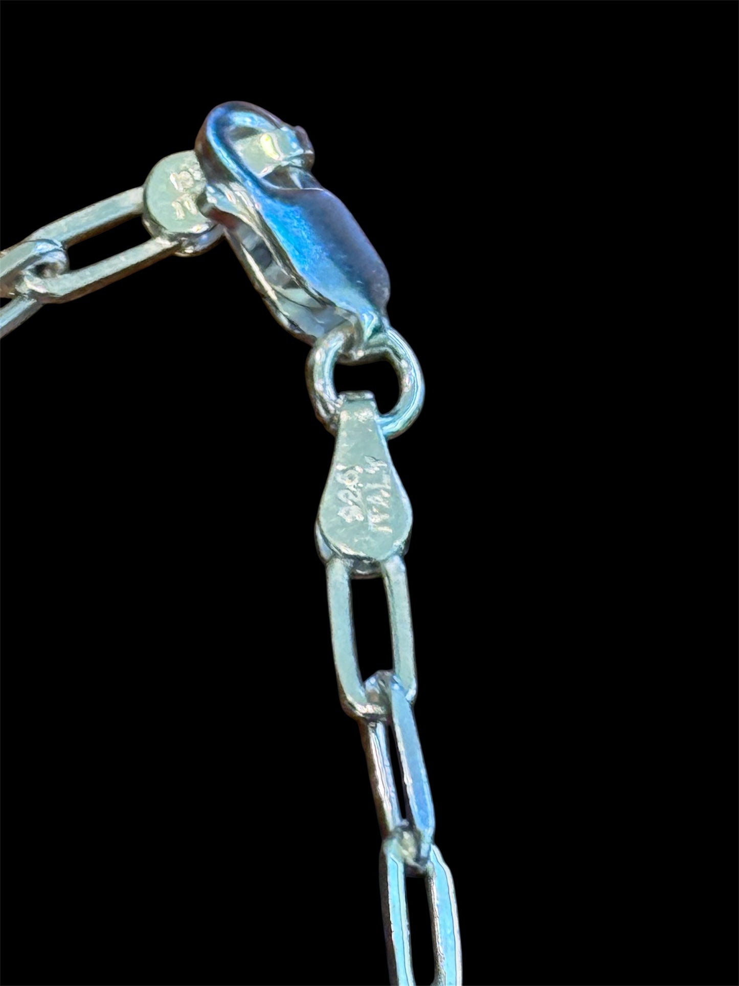 Sterling Silver Malachite Poison Pendant with 16" Paperclip Chain