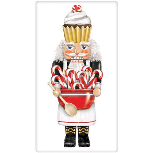 Flour Sack Kitchen Dish Towel Candycane Nutcracker Mary Lake - Thompson