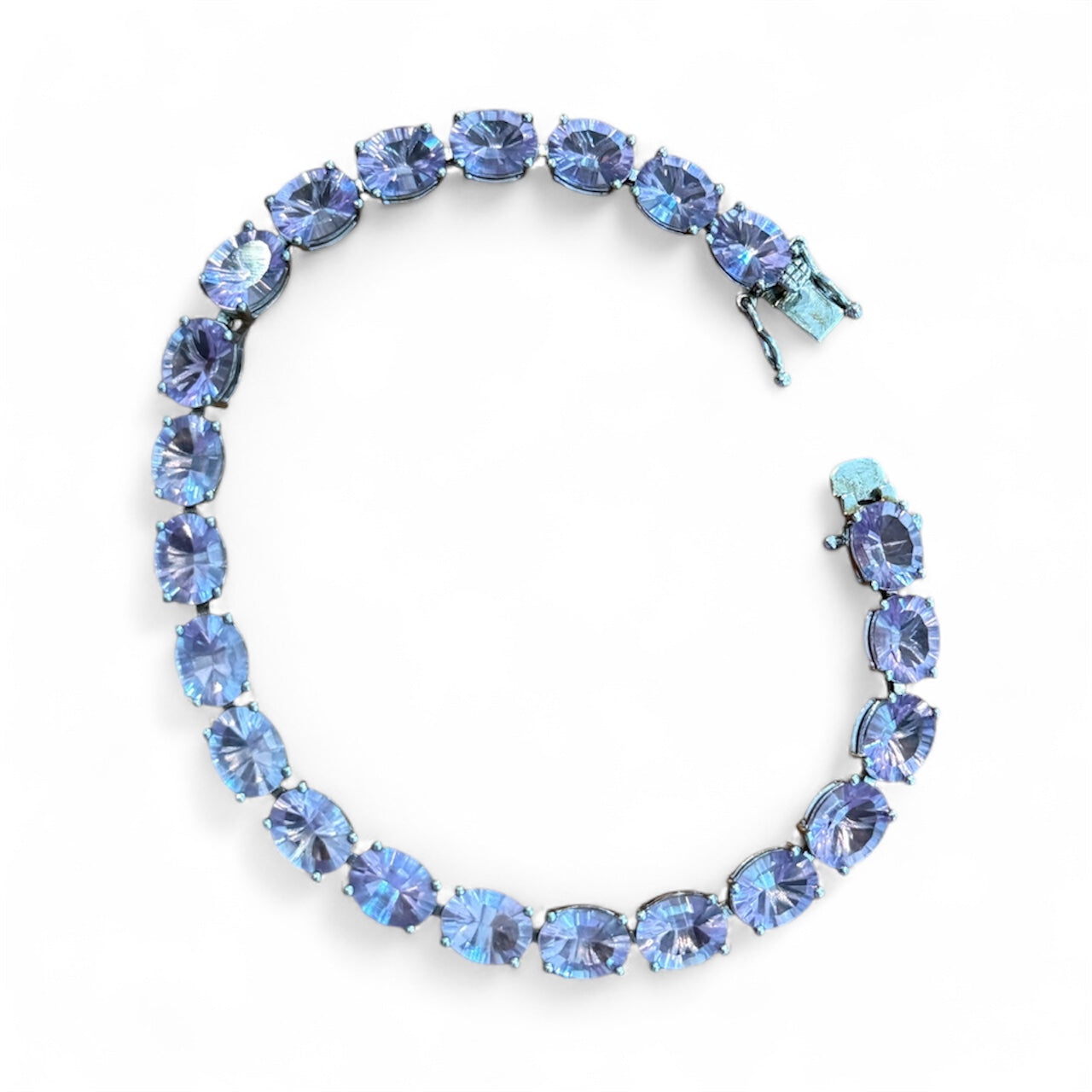 Sterling Silver Fluorite Tennis Bracelet New