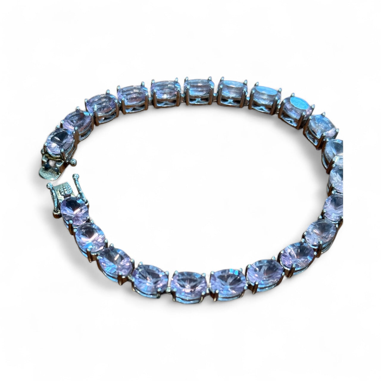 Sterling Silver Fluorite Tennis Bracelet New