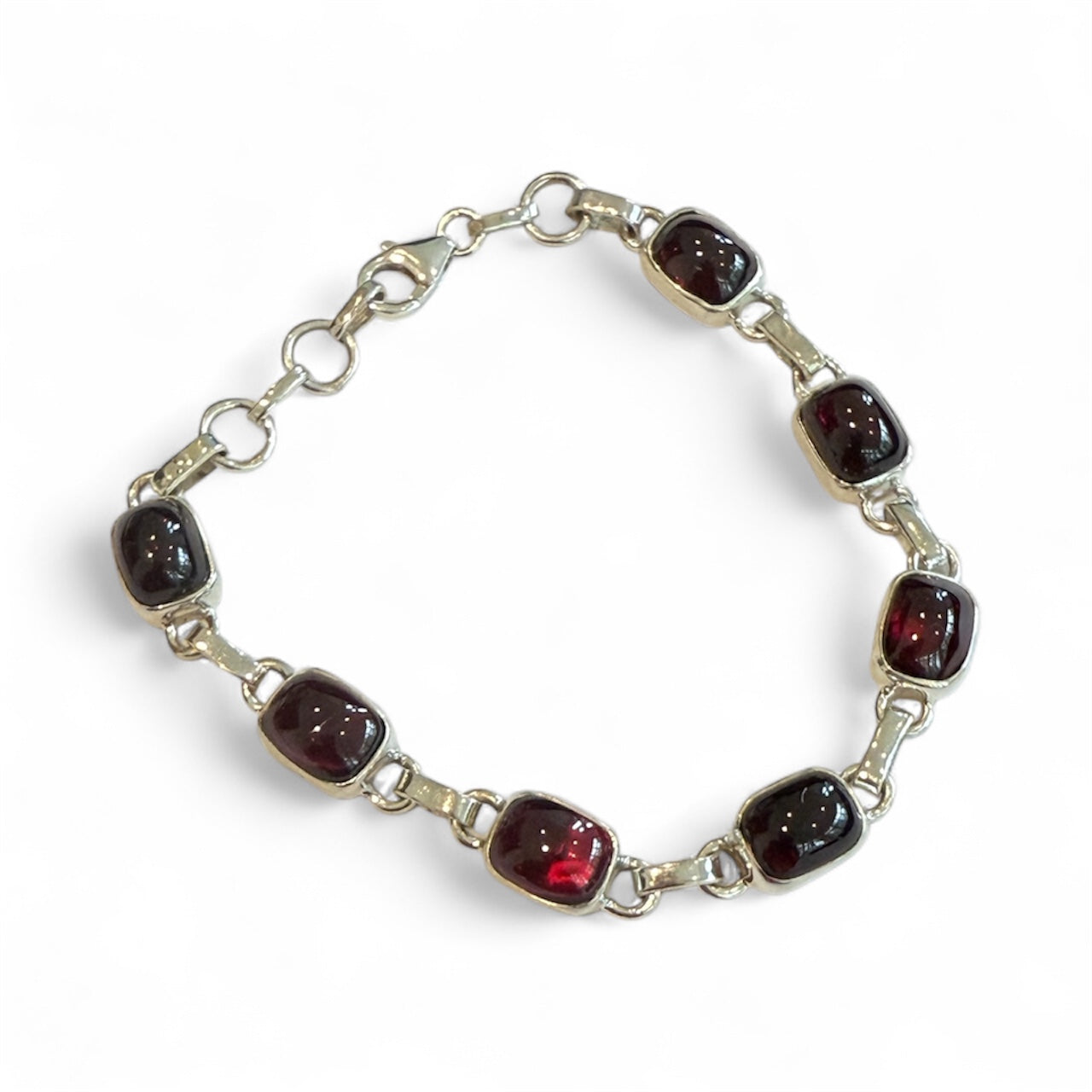 Sterling Silver Garnet Tennis Bracelet New