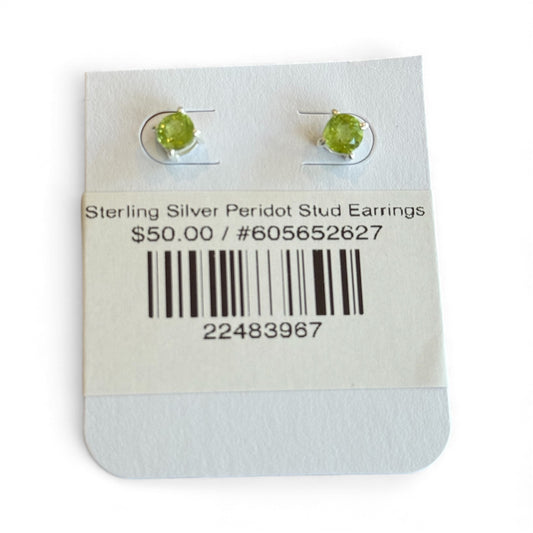 Sterling Silver Peridot Stud Earrings