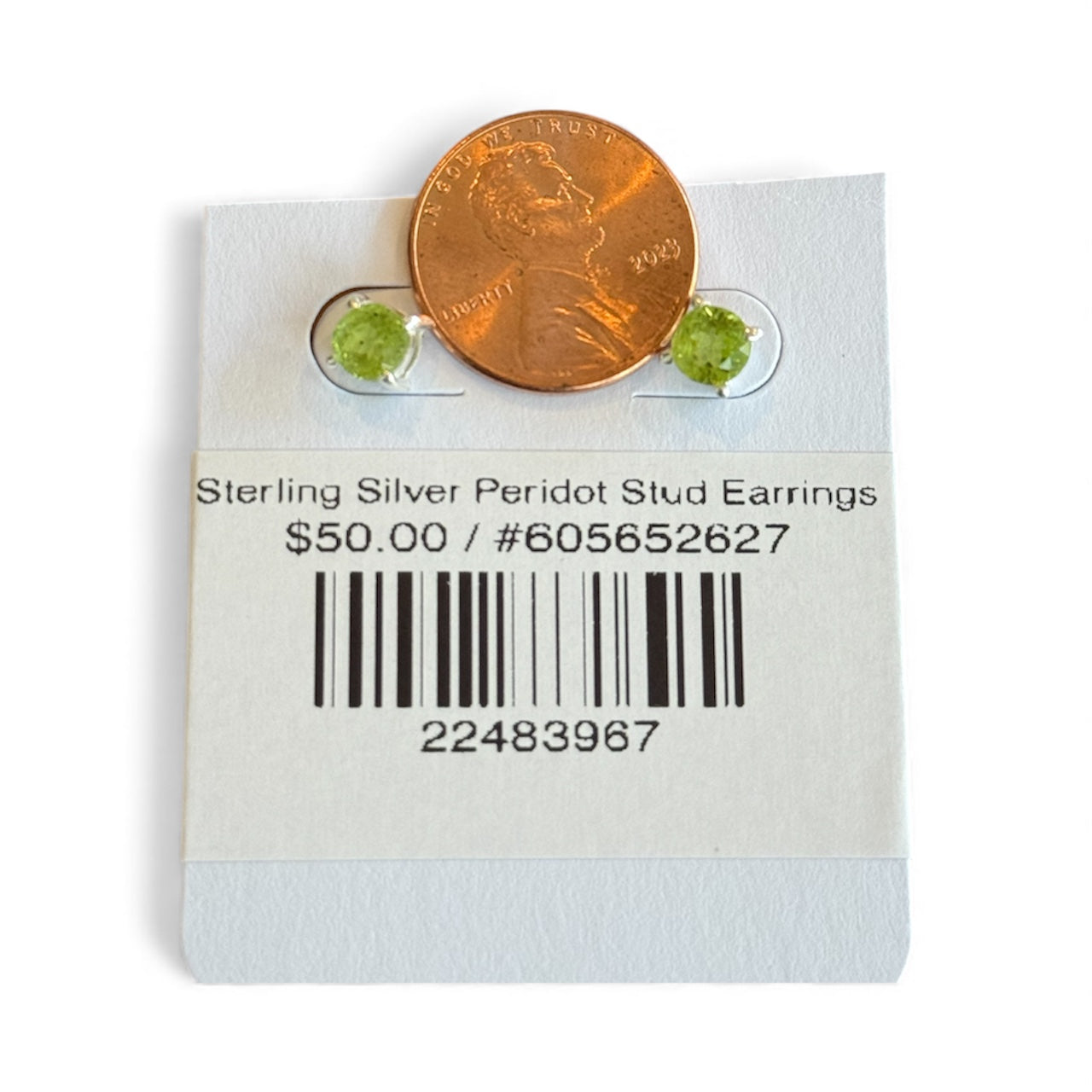 Sterling Silver Peridot Stud Earrings