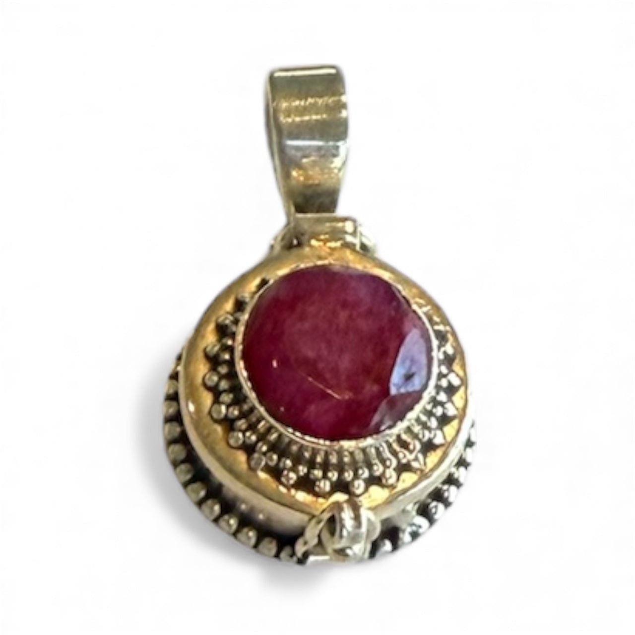 Sterling Silver Ruby Poison Pendant Locket New