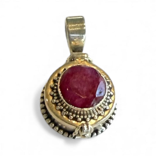 Sterling Silver Ruby Poison Pendant Locket New