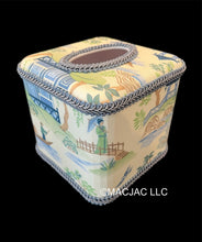 Load image into Gallery viewer, Mandarin Blue Fabric Covered Tissue Box Cover ***In Stock***