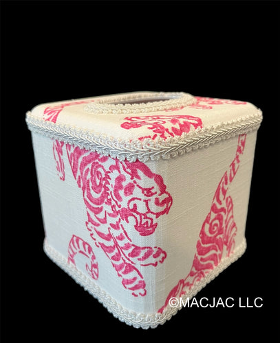 Pink Tiger Fabric Covered Tissue Box Cover ***In Stock***