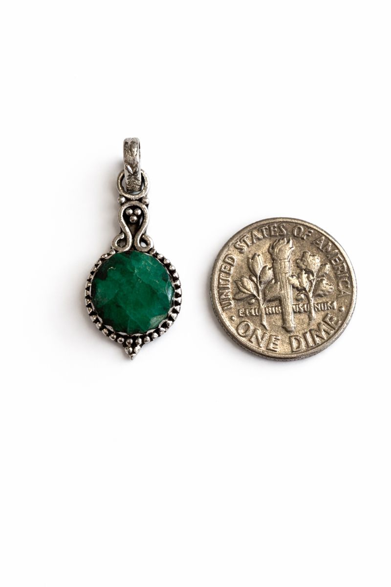 Sterling Silver Emerald Pendant