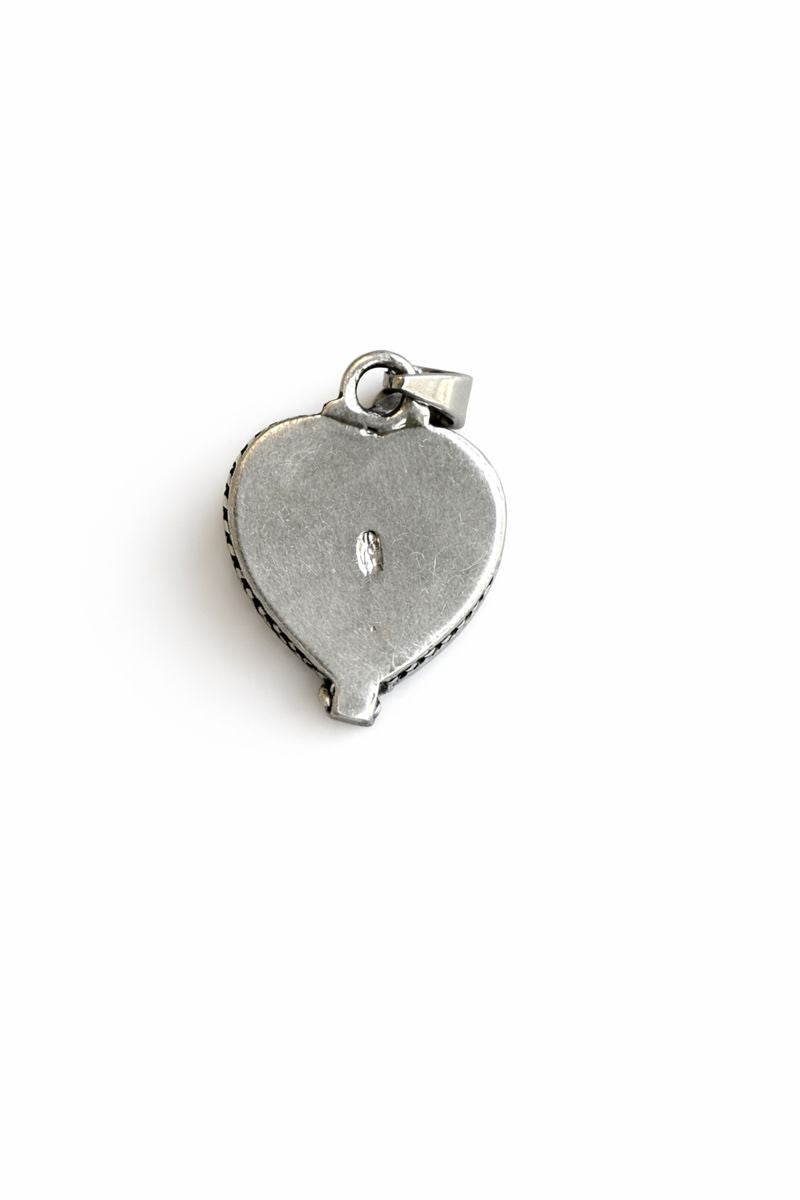 Sterling Silver Carnelian Heart Poison Pendant Large