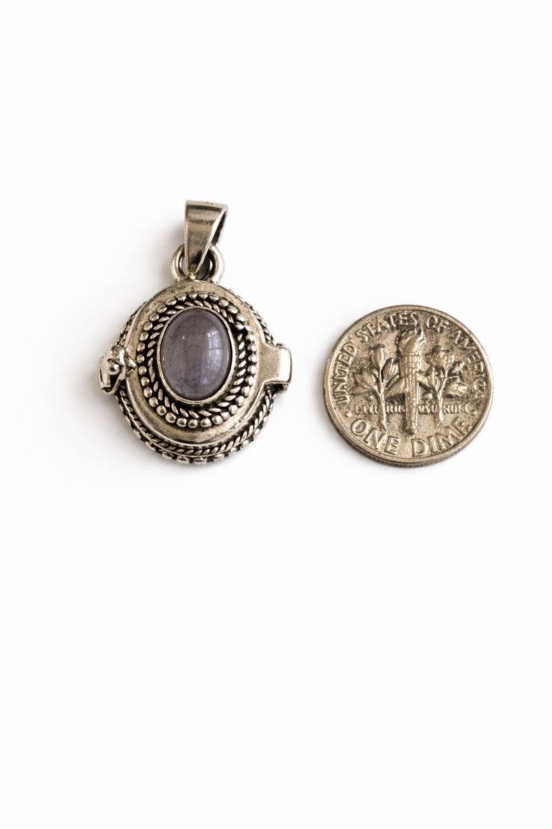 Sterling Silver Rose Quartz Poison Pendant Large