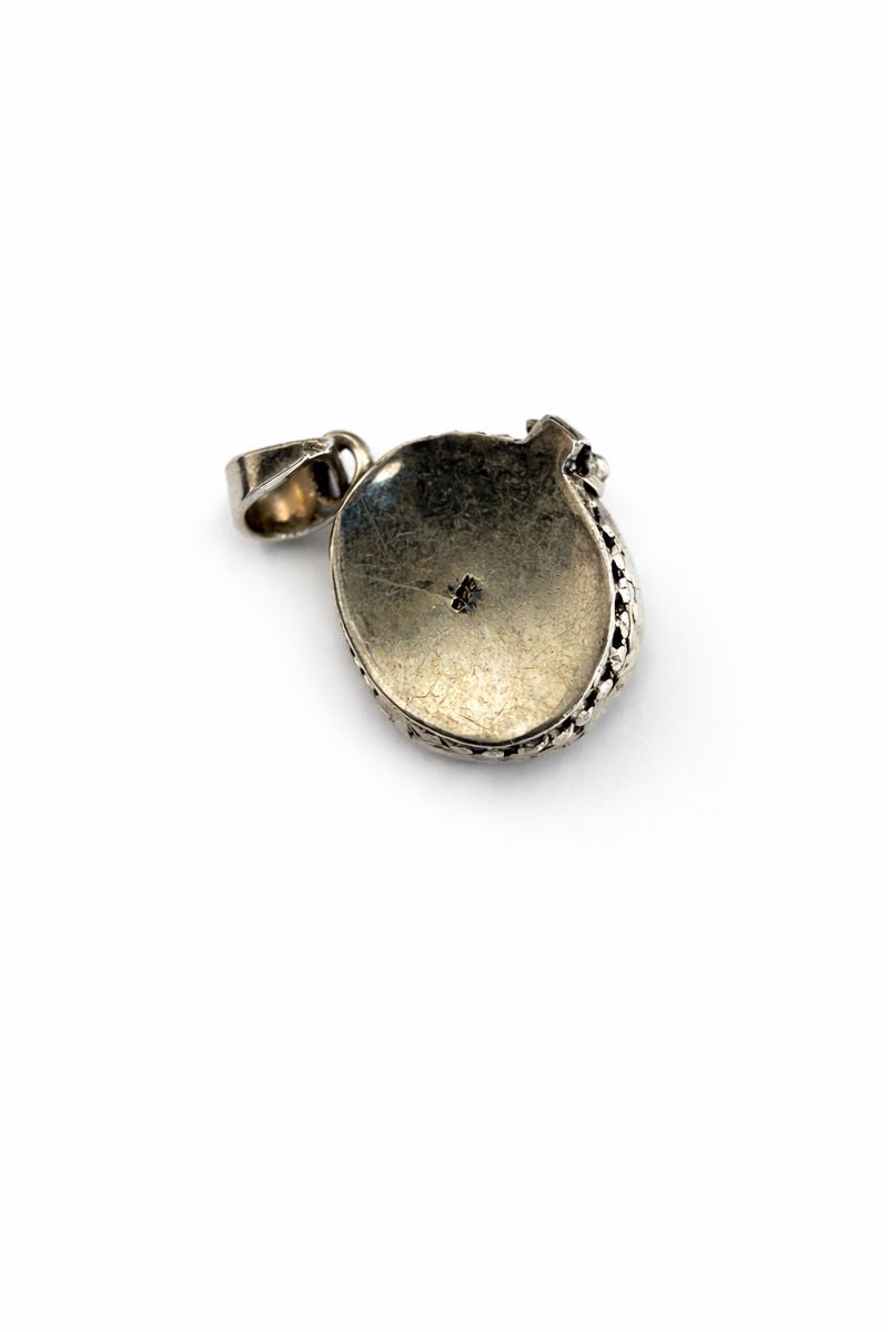 Sterling Silver Rose Quartz Poison Pendant Locket Large