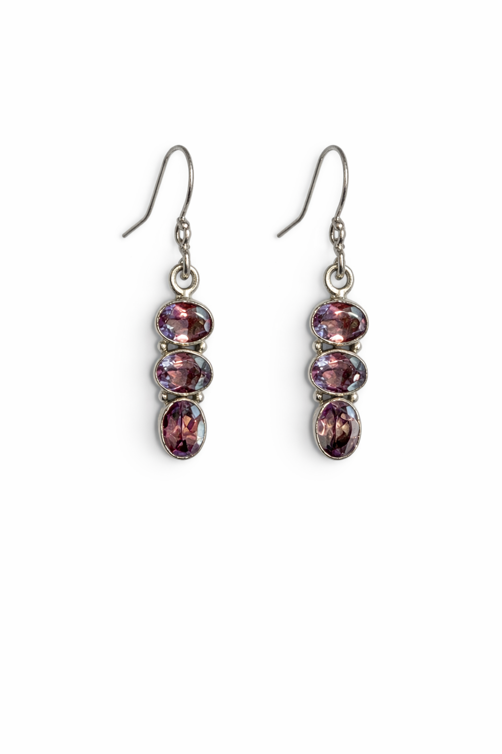 Sterling Silver Amethyst Dangle Earrings