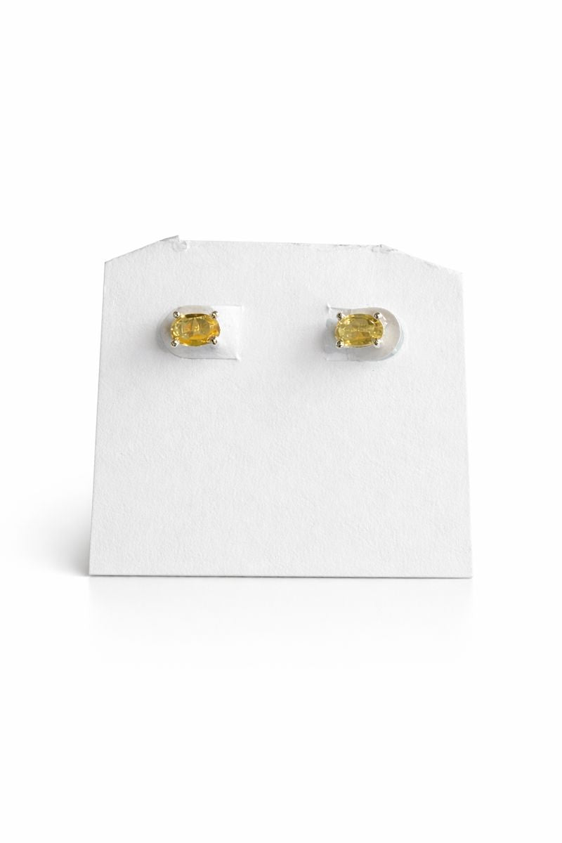 Sterling Silver Citrine Stud Earrings