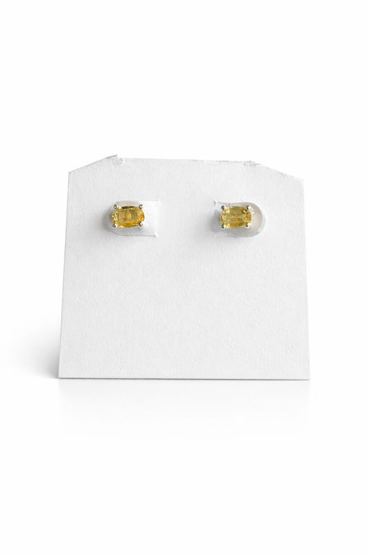 Sterling Silver Citrine Stud Earrings