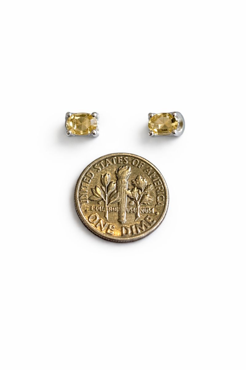 Sterling Silver Citrine Stud Earrings