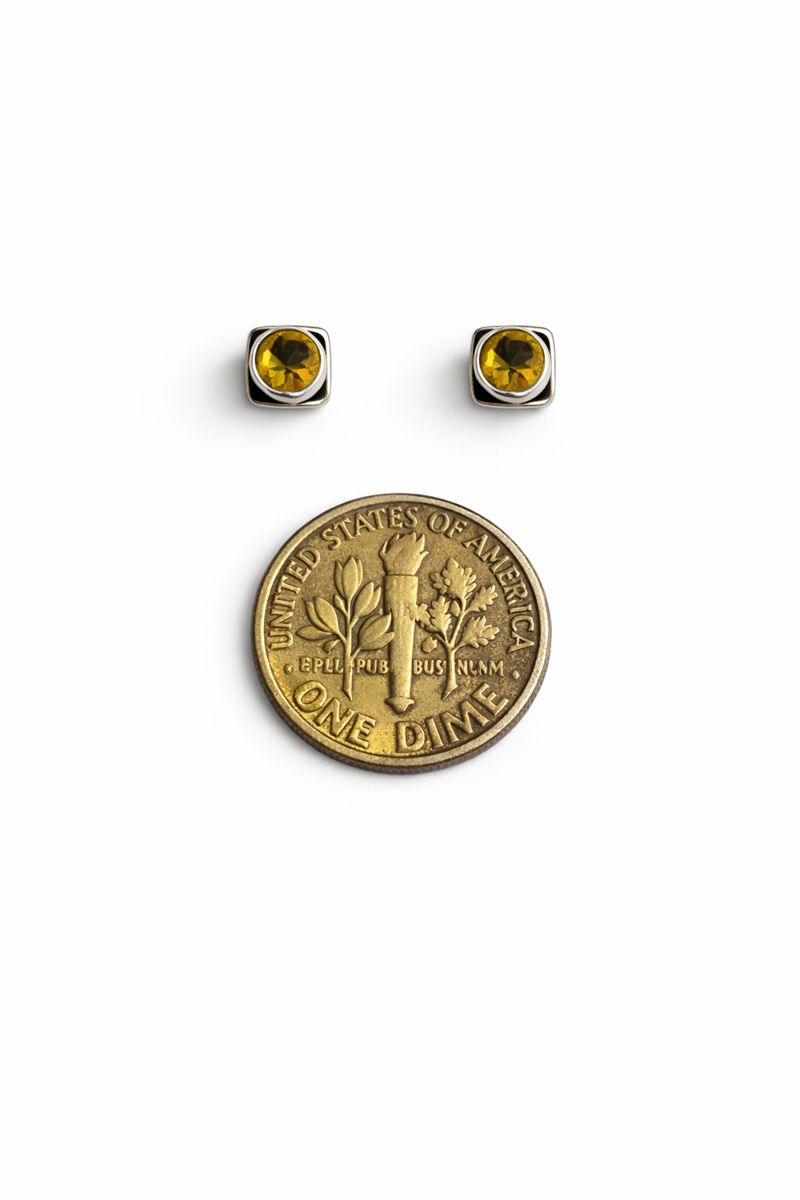 Sterling Silver Citrine Stud Earrings