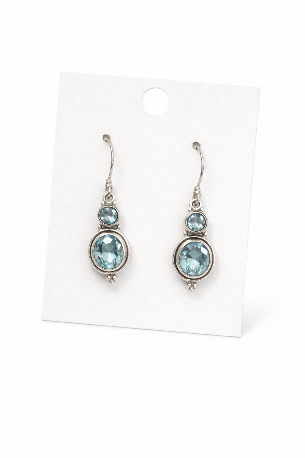 Sterling Silver Blue Topaz Dangle Earrings