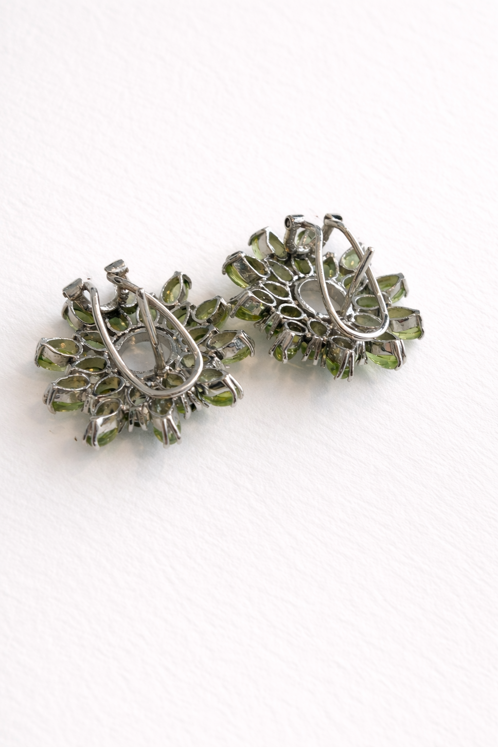 Sterling Silver Peridot and Sri Lankan Moonstone Earrings
