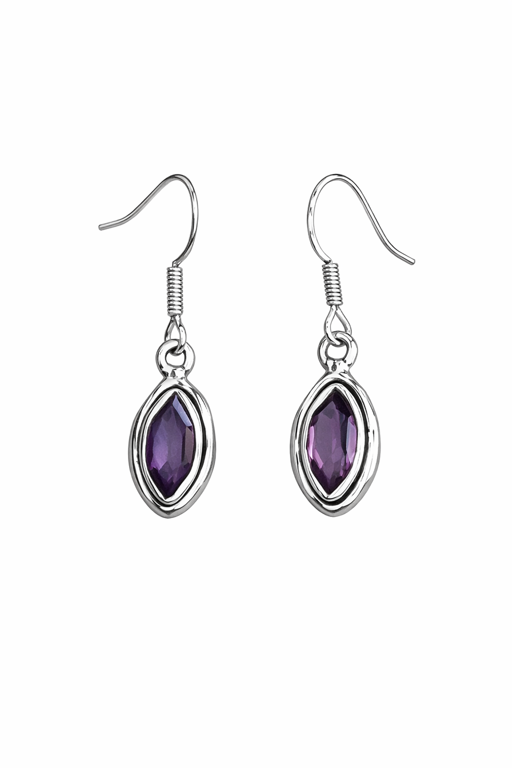 Amethyst Sterling Silver Dangle Earrings