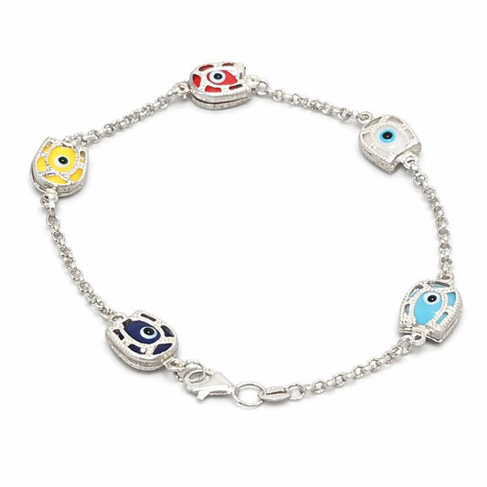 Sterling Silver Evil Eye Bracelet