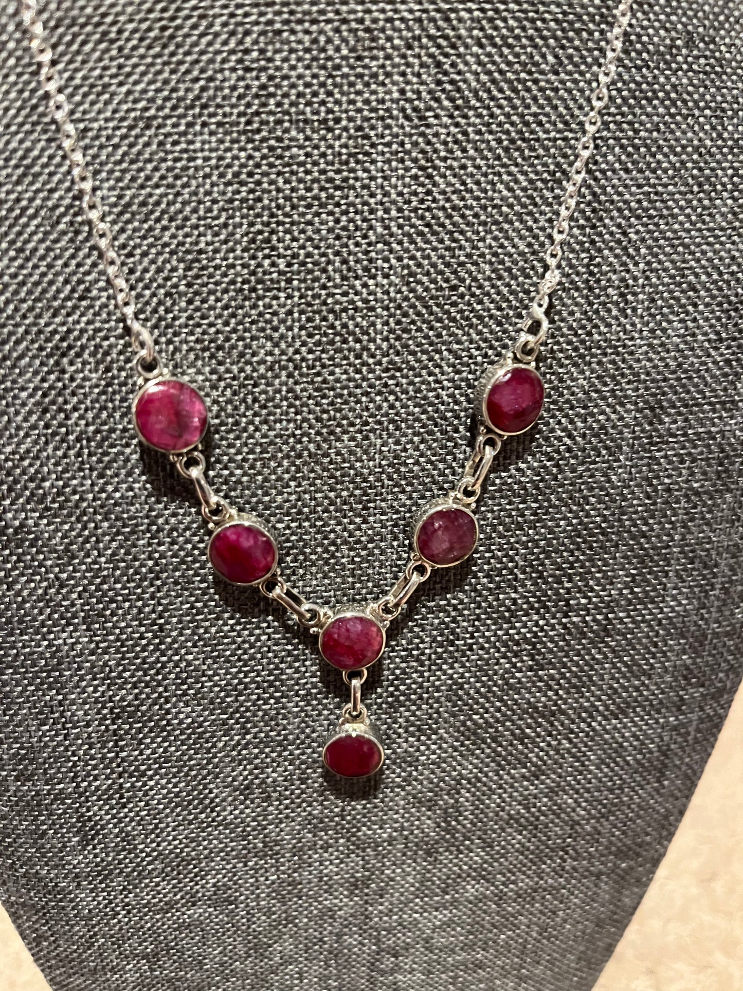 Sterling Silver Ruby Necklace