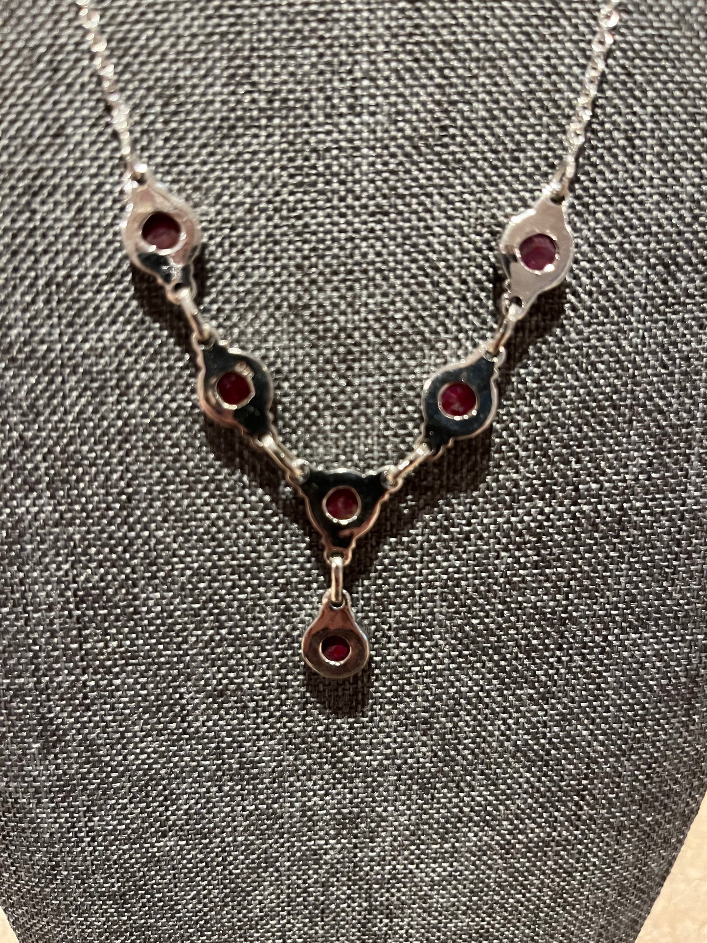 Sterling Silver Ruby Necklace