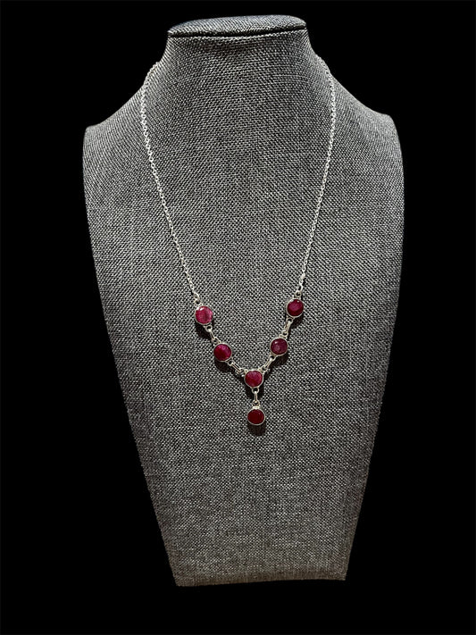 Sterling Silver Ruby Necklace