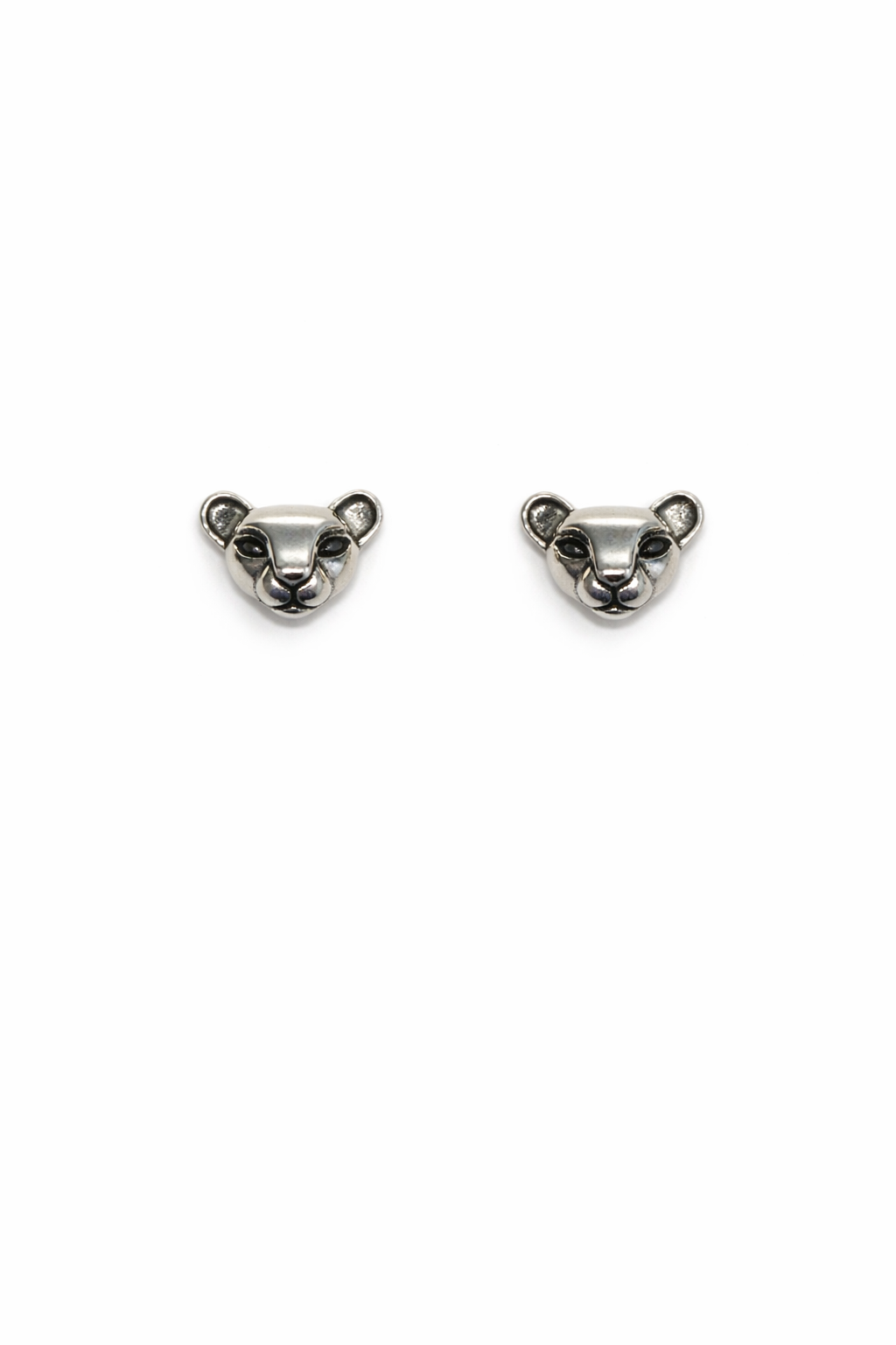 Sterling Silver Cat Stud Earrings New