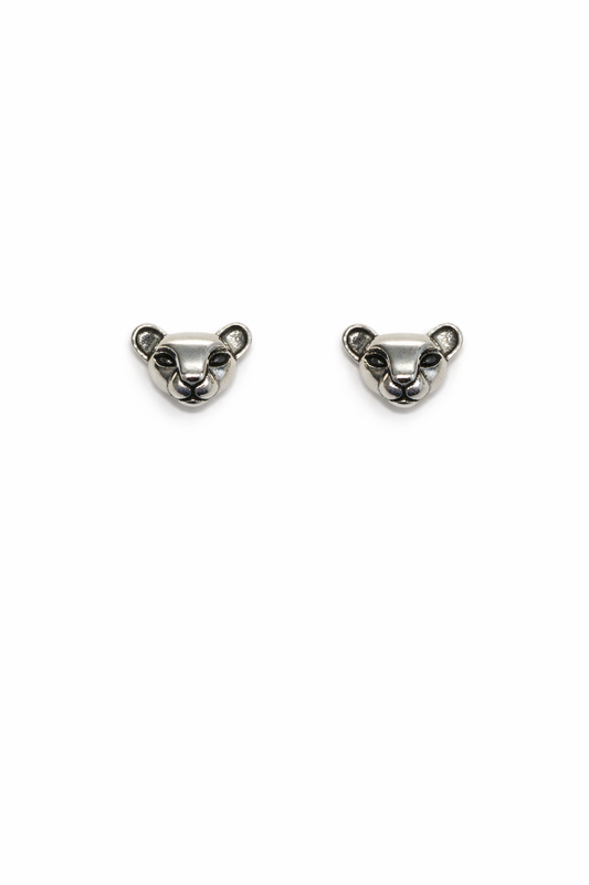 Sterling Silver Cat Stud Earrings New