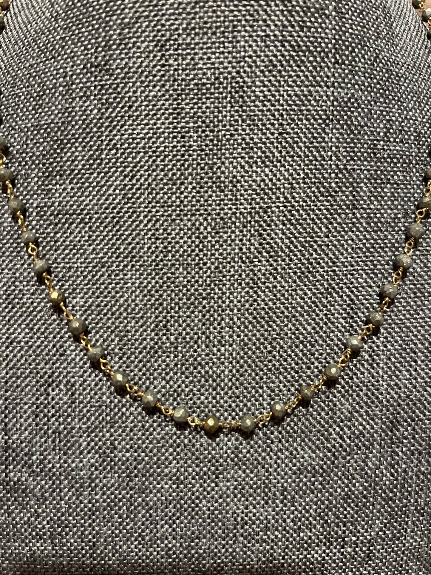 Gold Vermeil 16" Natural Pyrite Necklace