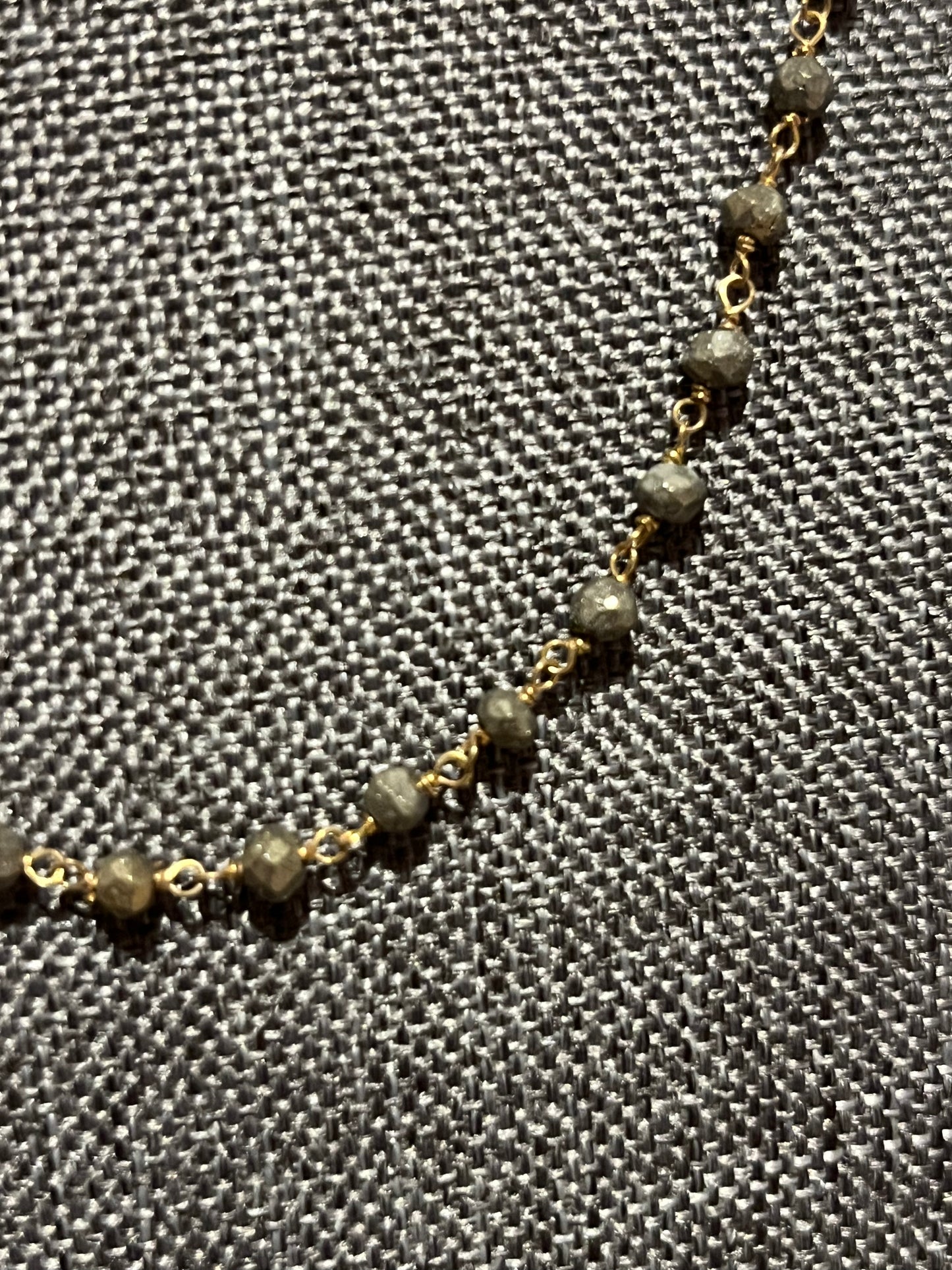 Gold Vermeil 16" Natural Pyrite Necklace