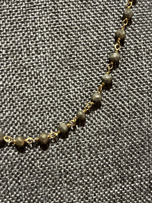 Gold Vermeil 16" Natural Pyrite Necklace