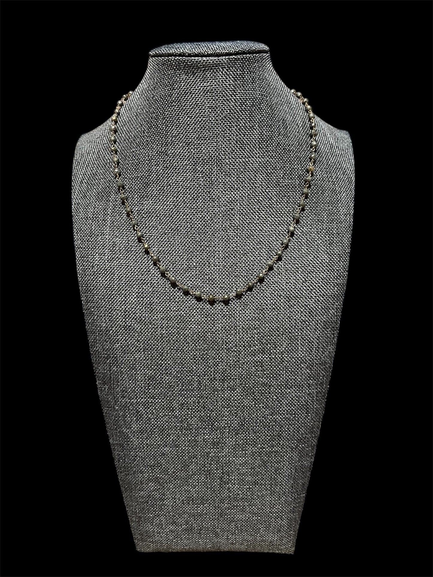 Gold Vermeil 16" Natural Pyrite Necklace