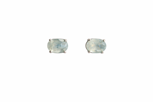 Sterling Silver Moonstone Stud Earrings