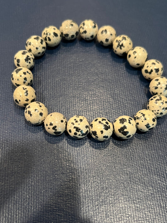 Dalmatian Jasper Beaded Bracelet