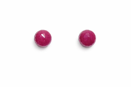Sterling Silver Ruby Stud Earrings