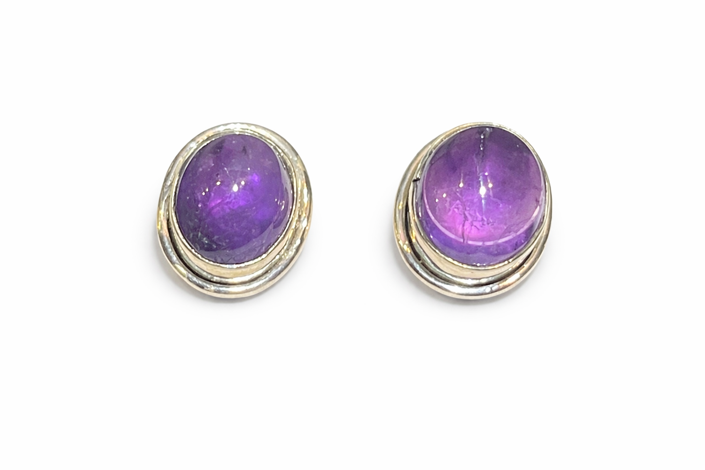 Sterling Silver Amethyst Stud Earrings