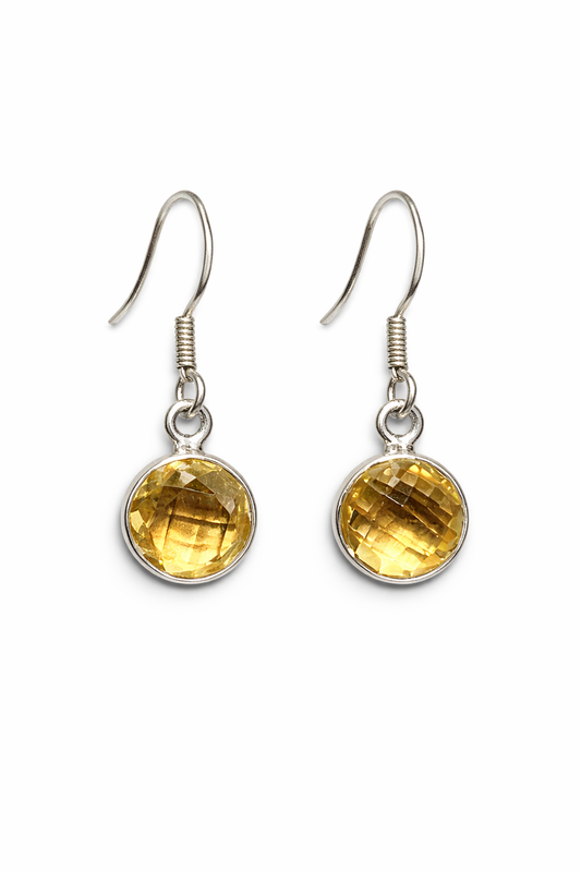 Sterling Silver Citrine Dangle Earrings