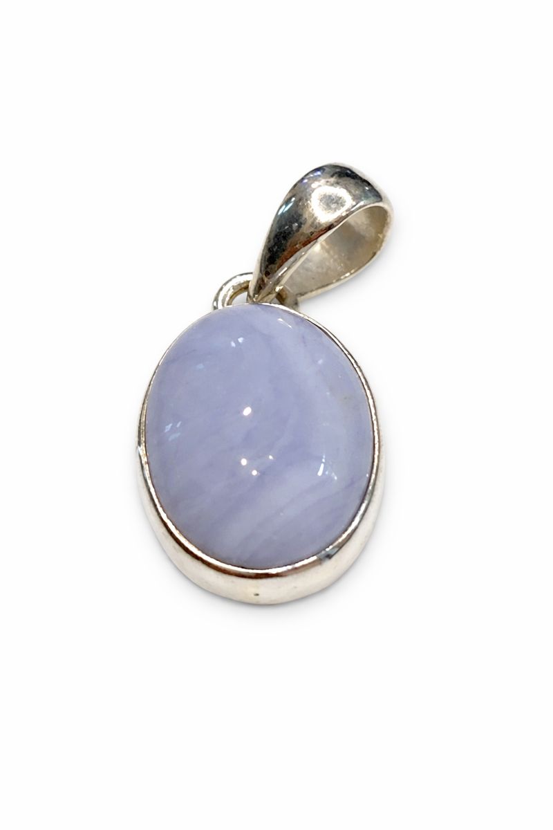 Sterling Silver Blue Lace Agate Pendant