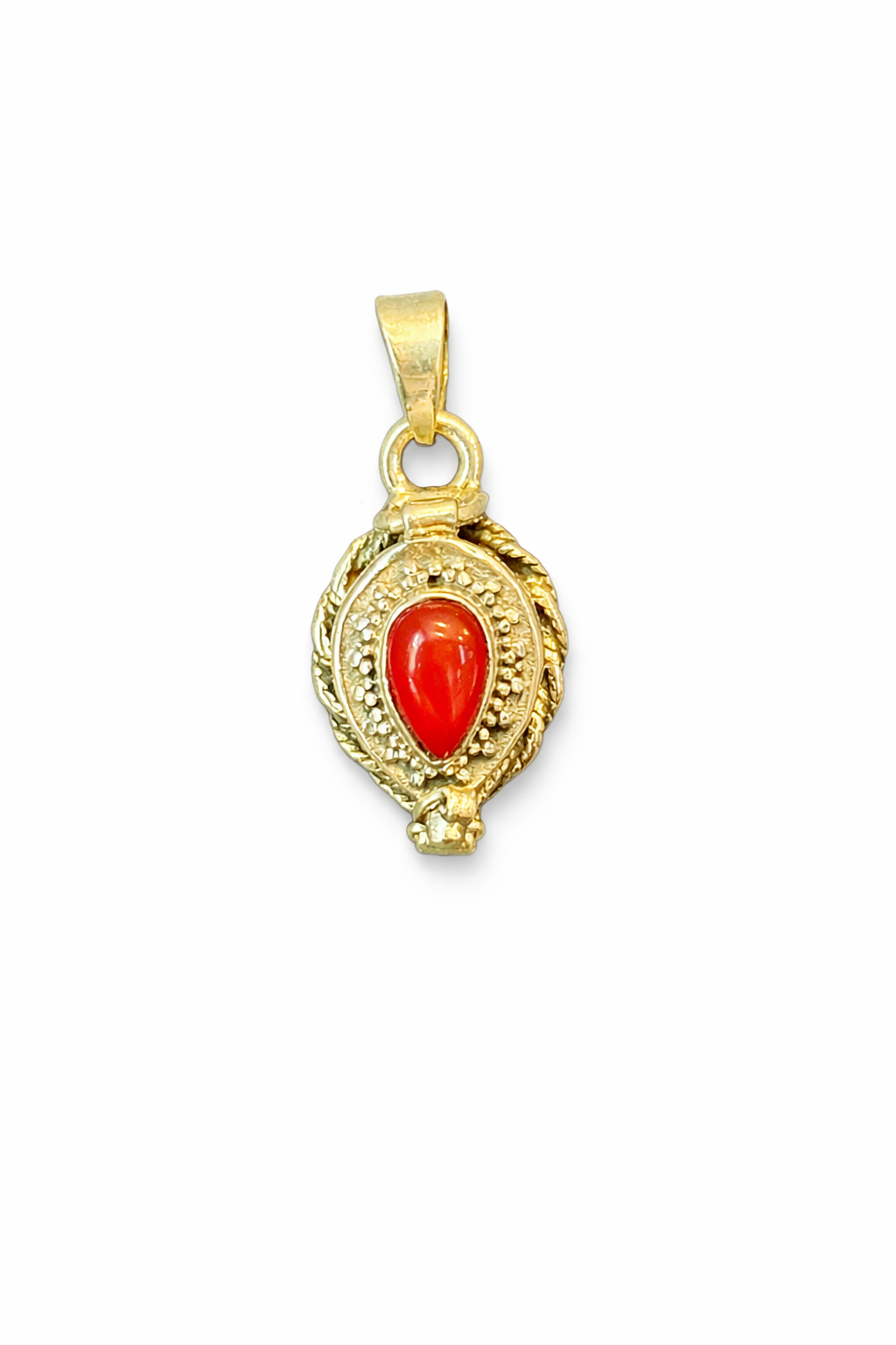 Sterling Silver Carnelian Poison Pendant