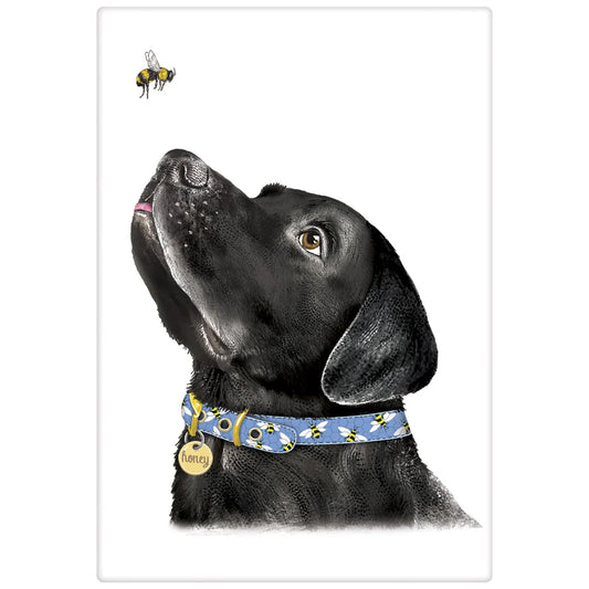 Flour Sack Kitchen Dish Towel Dog Black Lab Bee Mary Lake - Thompson