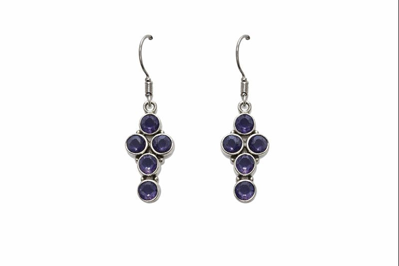 Sterling Silver Iolite Dangle Earrings