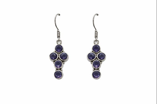 Sterling Silver Iolite Dangle Earrings