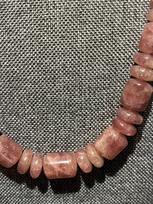 Pink Tourmaline Sterling Silver Necklace