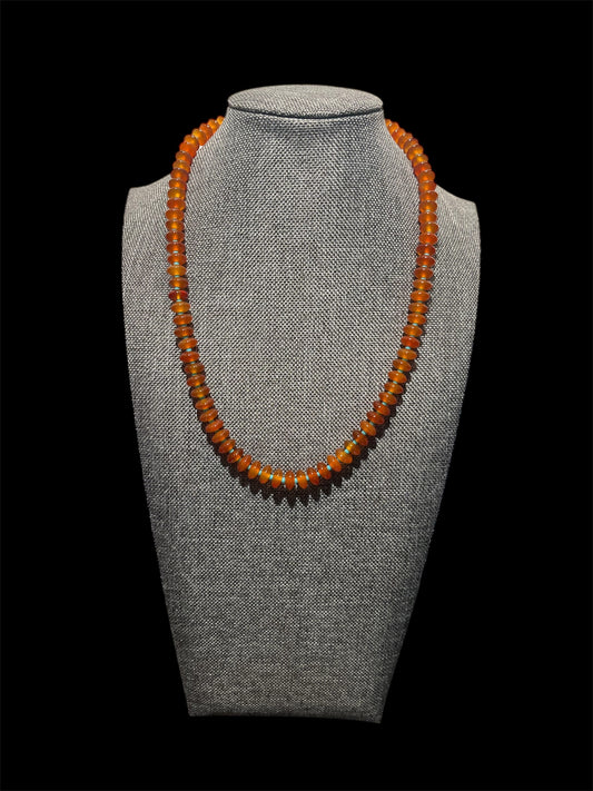 Carnelian and Turquoise Sterling Silver Necklace