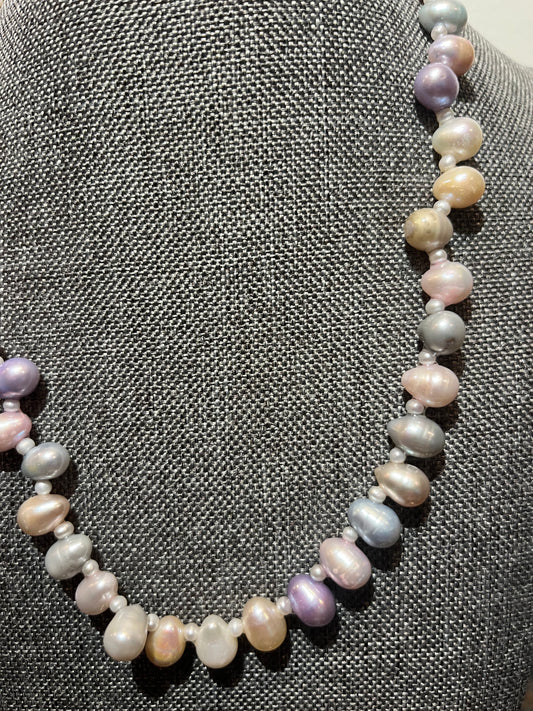 Pearls With Sterling Silver Clasp Necklace
