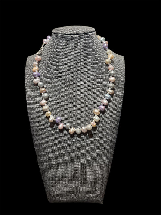 Pearls With Sterling Silver Clasp Necklace