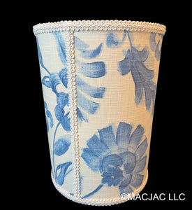 Springtime Blue Fabric Covered Wastebasket ***In Stock***